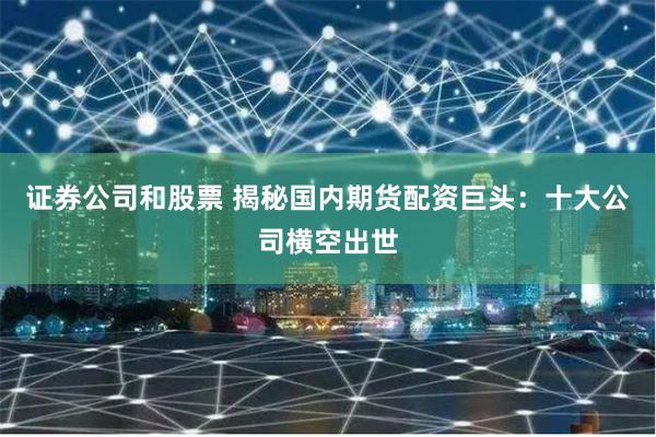 证券公司和股票 揭秘国内期货配资巨头：十大公司横空出世